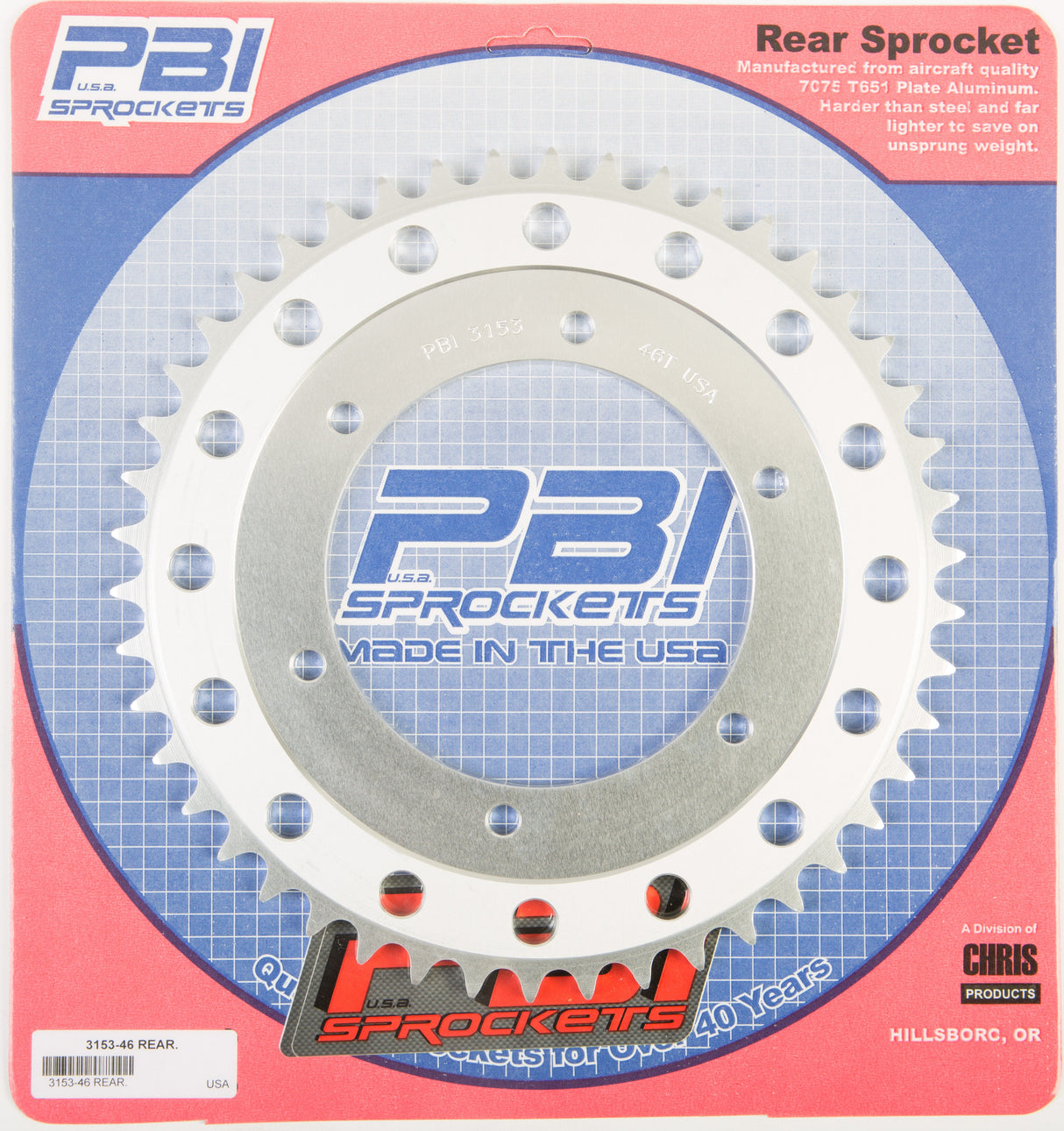 PBIRear Sprocket Aluminum 46t-520 Hon3153-46-3