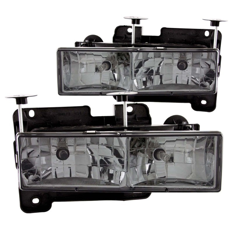 ANZO 1988-1998 Chevrolet C1500 Crystal Headlights w/ Smoke Lens 111061