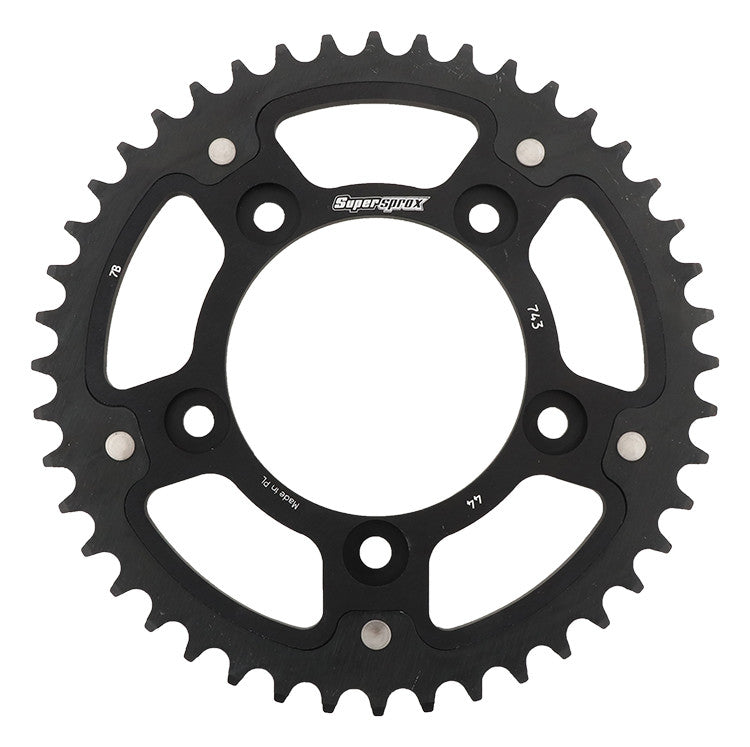 SUPERSPROX Rear Stealth Sprocket Alu/Stl 44t-520 Blk Duc RST-743-44-BLK