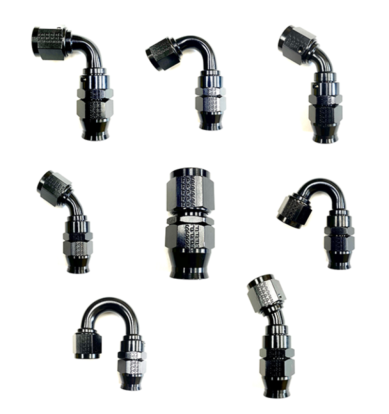 Fragola -6AN Real Street x 120 Degree Hose End Black For PTFE Hose 681206-BL
