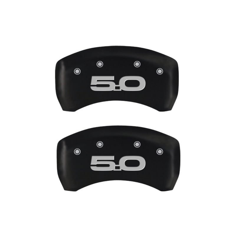 MGP 4 Caliper Covers Engraved Front 2015/Mustang Engraved Rear 2015/50 Red finish silver ch 10201SM52RD