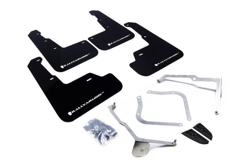 Rally Armor 15-21 Subaru WRX/STI (Sedan ONLY) Black UR Mud Flap w/ White Logo MF32-UR-BLK/WH