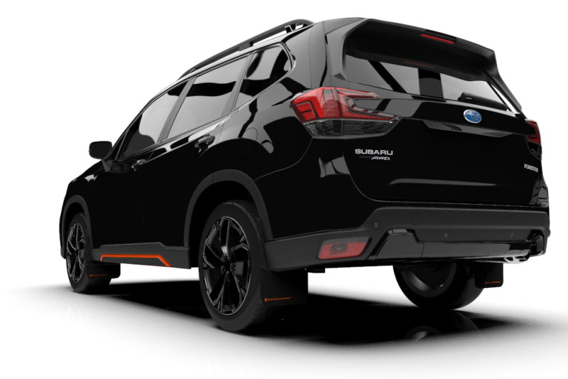 Rally Armor 19-21 Subaru Forester Black UR Mud Flap w/ Orange Logo MF52-UR-BLK/OR