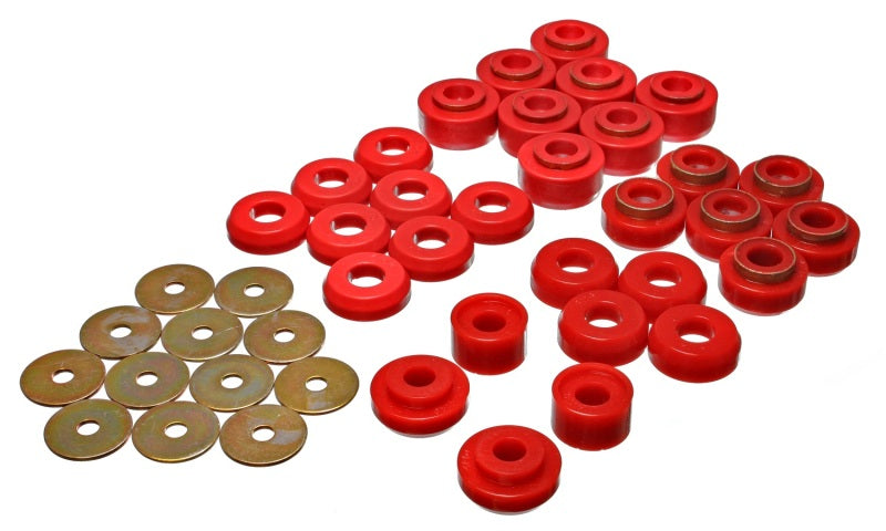 Energy Suspension Chevrolet 4 door Red Body Mounts (Recommended for Police/Taxi/Race) 3.4136R