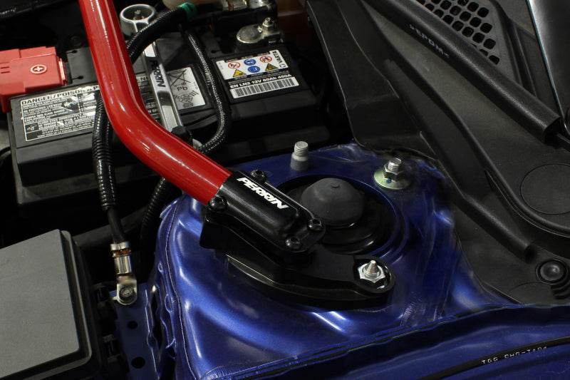 Perrin Honda Civic Type R / Si Front Strut Brace - Glossy Red w/ Black Feet PHP-SUS-050GRD