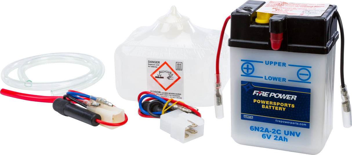 FIRE POWER Battery W/Acid 6n2a-2c Unv 6v 6N2A-2C/UNV