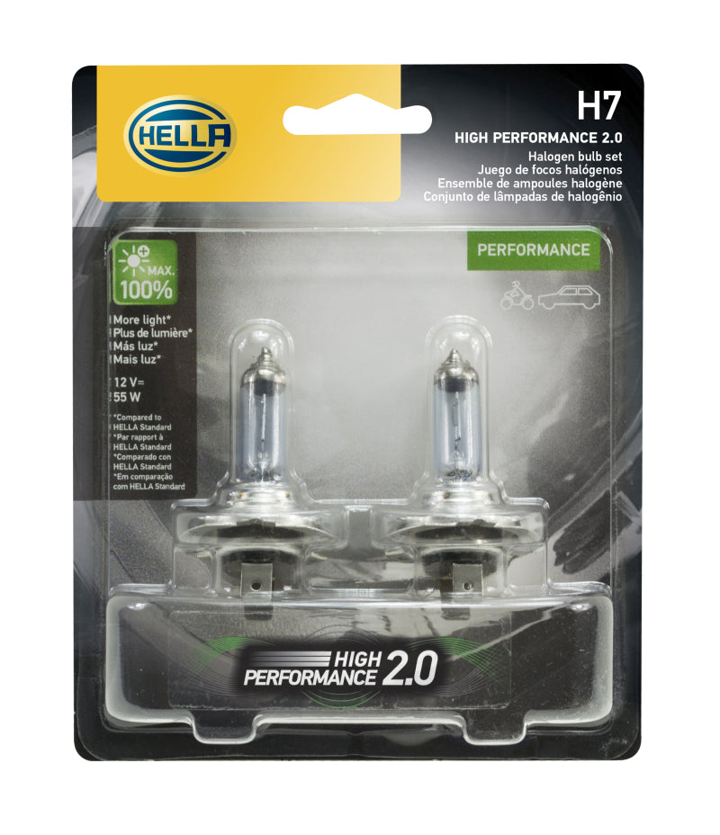 Hella H7 12V 55W PX26D HP 2.0 Halogen Bulbs LAH7 2.0TB