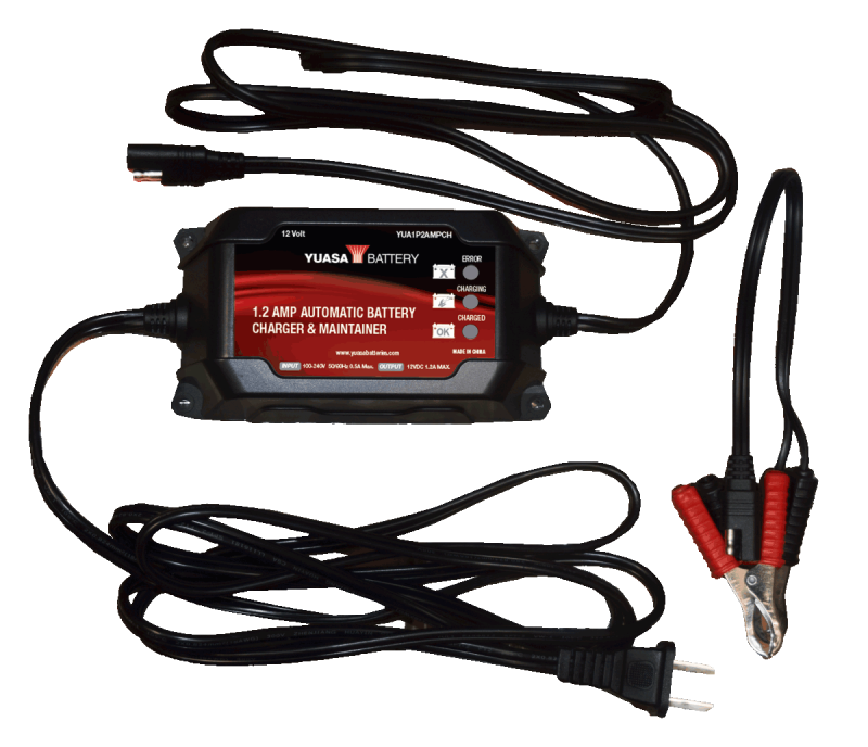Yuasa 1.2 Amp Charger & Maintainer (12V) YUA1P2AMPCH