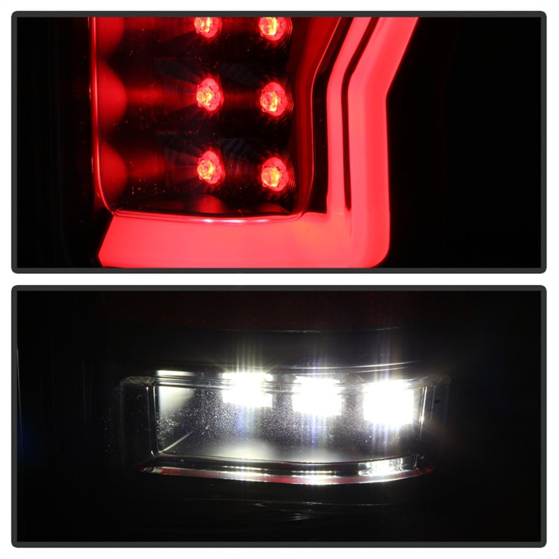 Spyder 04-08 Ford F-150 Projector Tail Lights - Light Bar DRL LED - Black ALT-YD-FF15004V2-LBLED-BK 5084170