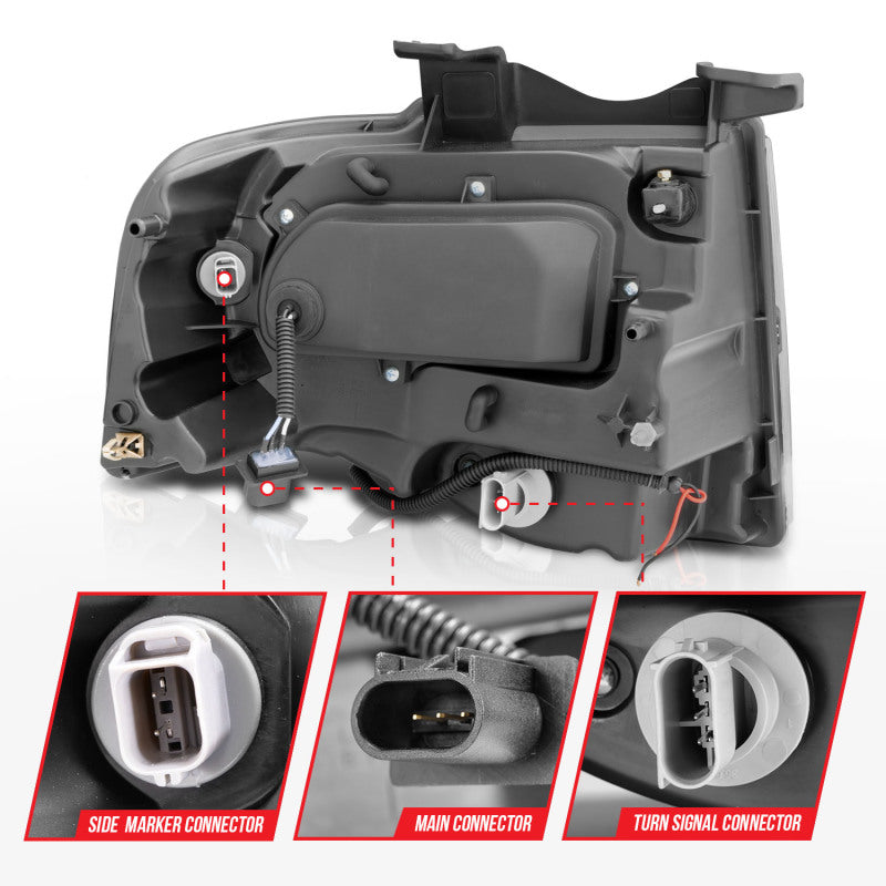 ANZO 2007-2014 Ford Expedition Projector Headlights Chrome 111114