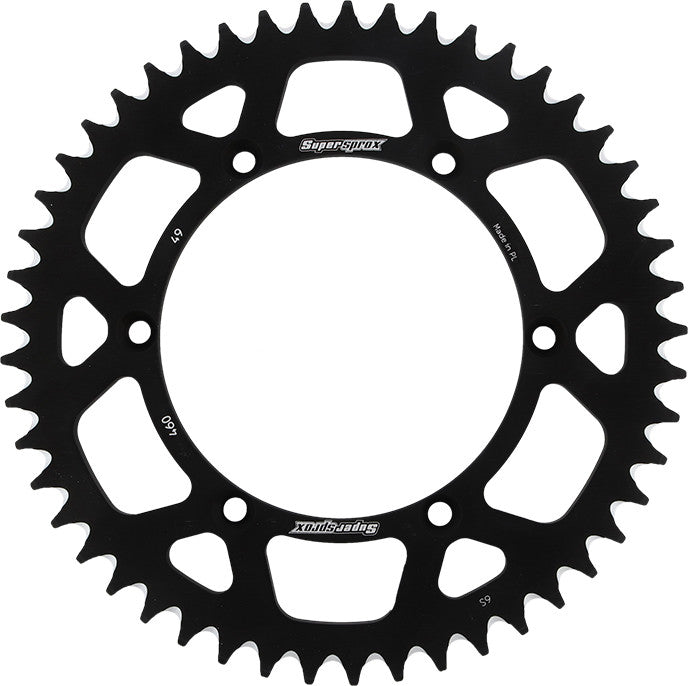 SUPERSPROX Rear Sprocket Aluminum 49t-520 Blk Kaw RAL-460-49-BLK