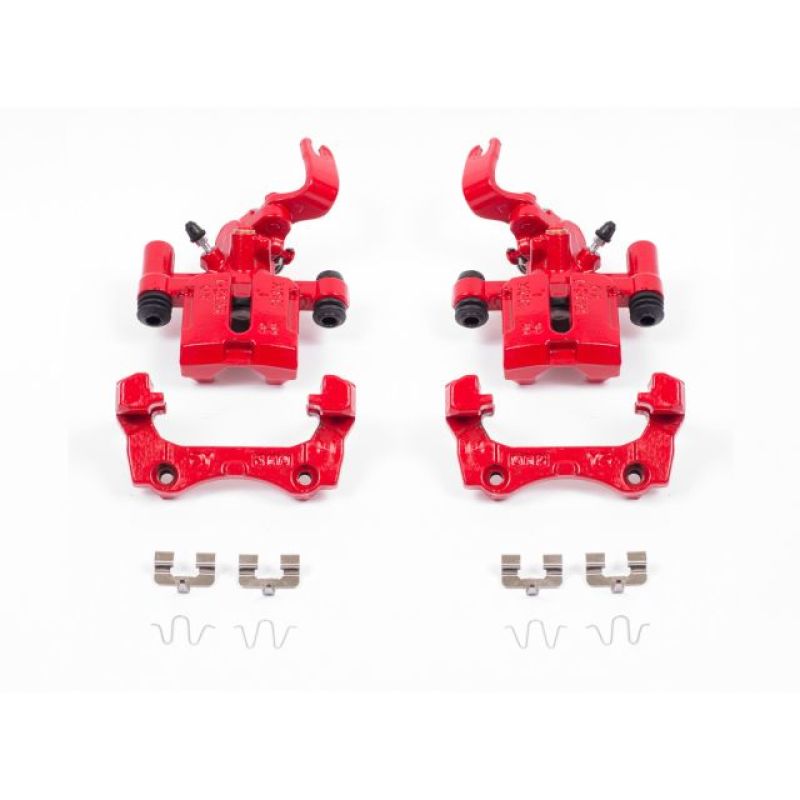Power Stop 94-97 Mazda Miata Rear Red Calipers w/Brackets - Pair S1377A