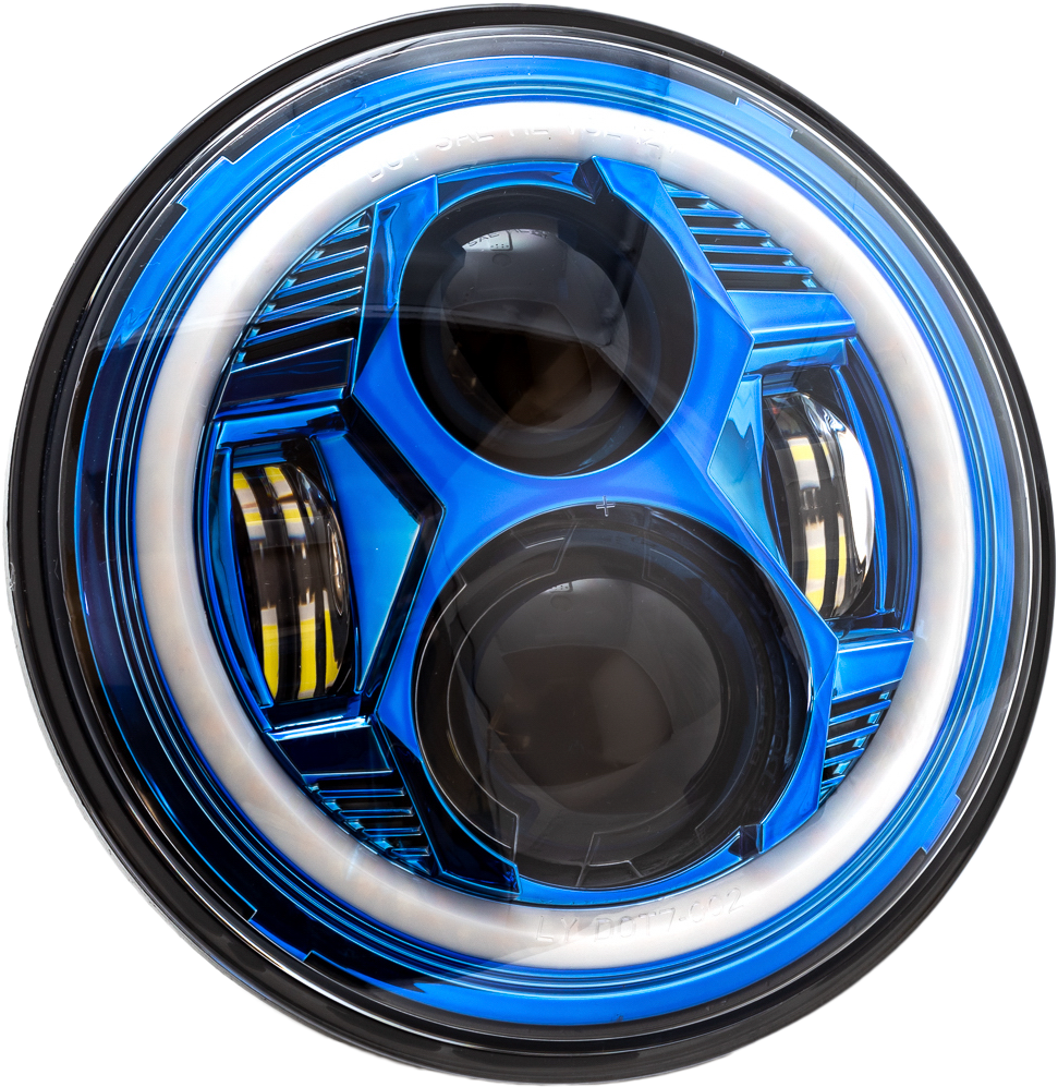 LETRIC LIGHTING CO7" Led Headlight Blue Halo IndianLLC-ICC-7B