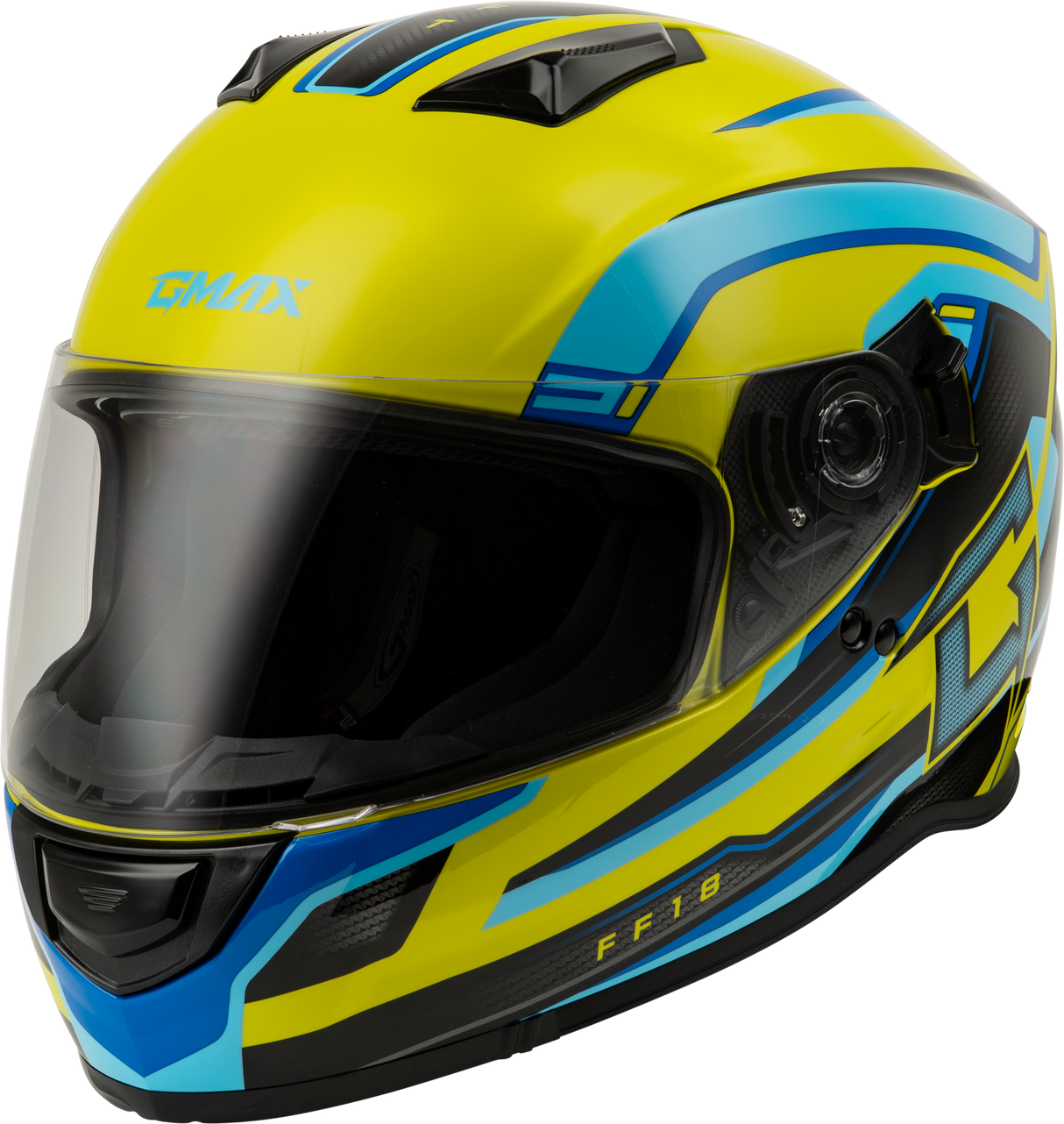 GMAX Ff-18 Drift Helmet Yellow/Blue/Black Md F11811375