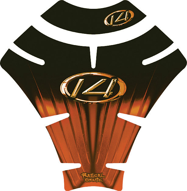 RASCAL GRAFIK Tank Pad Kaw Zx14 '06/09 Blk/Orange RA36576