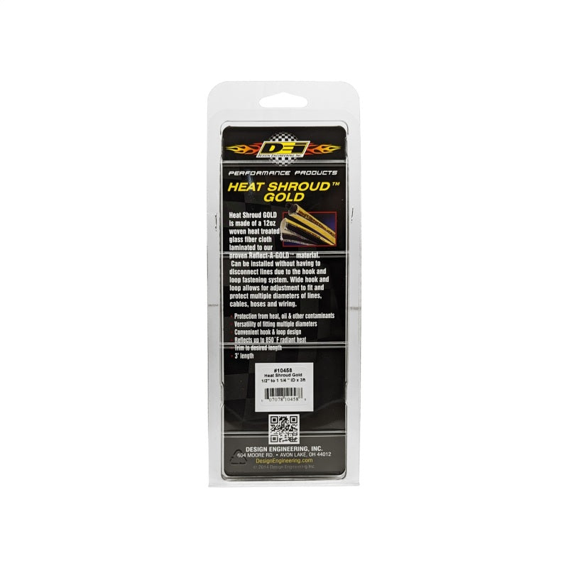 DEI Heat Shroud 1/2in to 1-1/4in I.D. x 3ft - Gold 10458