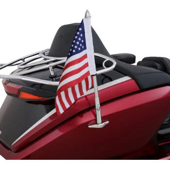 SHOW CHROME Folding Flag Pole with US Flag Chrome - GL 1800 52-973