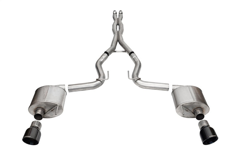 Corsa 2024 Ford MustangGT Sport Cat-Back Ex.Sys 3.0in Dual Rear Exit w/4.5in Blk PVD Pro Series Tips 21254BLK