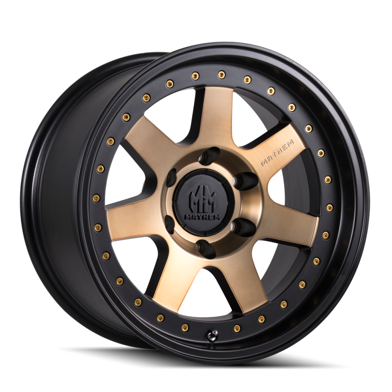 Mayhem 8300 Prodigy 18x9 / 8x165.1 BP / 0mm Offset / 130.8mm Hub Matte Black w/ Bronze Tint Wheel 8300-8981TZ