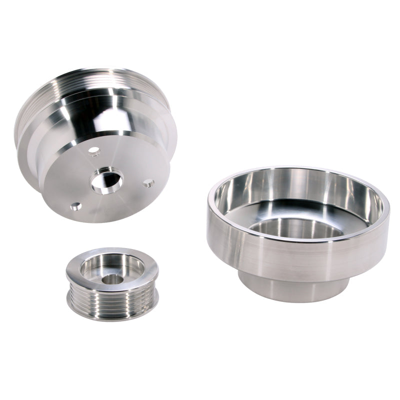 BBK 88-95 GM Truck 4.3 5.0 5.7 Underdrive Pulley Kit - Lightweight CNC Billet Aluminum (3pc) 1603