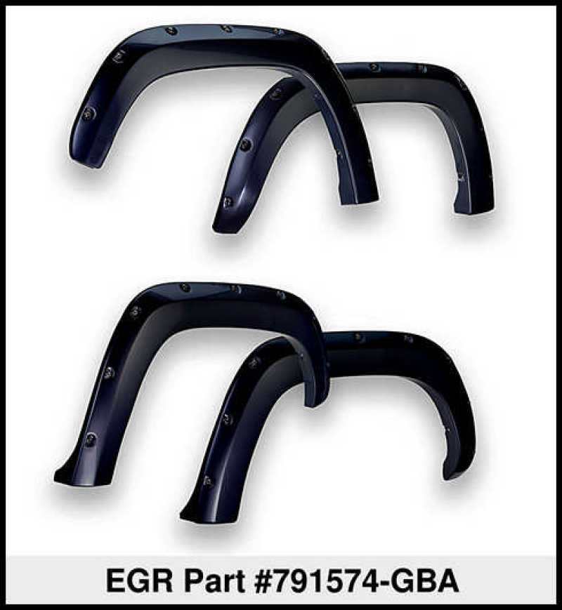 EGR 14+ Chev Silverado 6-8ft Bed Bolt-On Look Color Match Fender Flares - Set - Black 791574-GBA