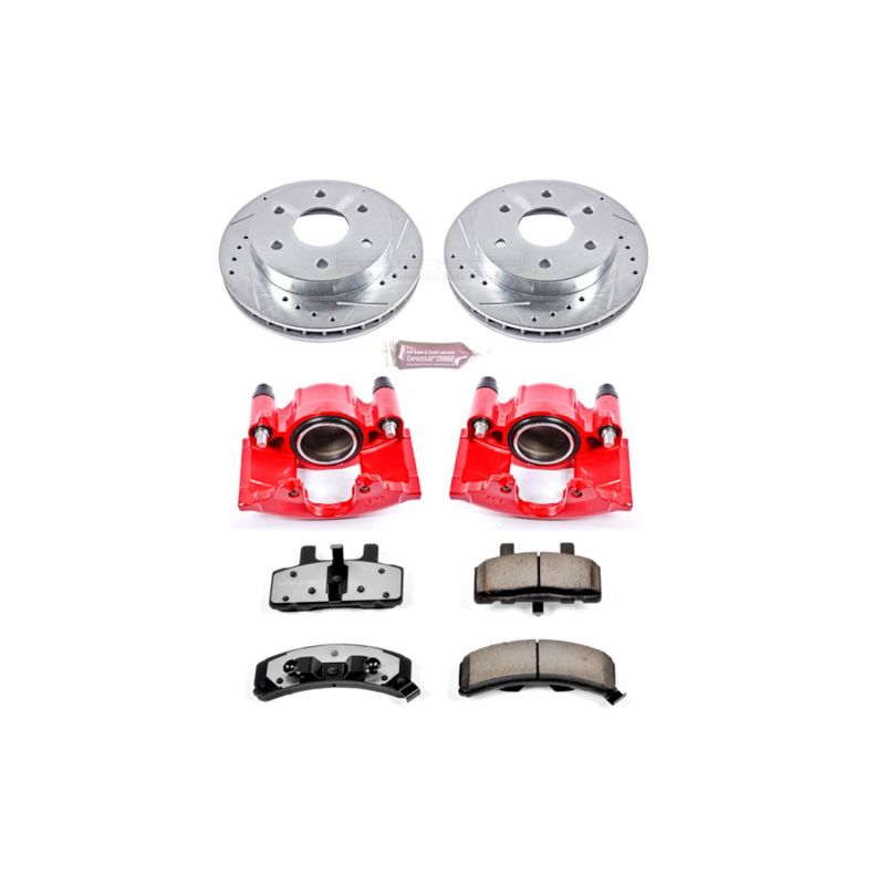 Power Stop 99-00 Cadillac Escalade Front Z36 Truck & Tow Brake Kit w/Calipers KC1970-36