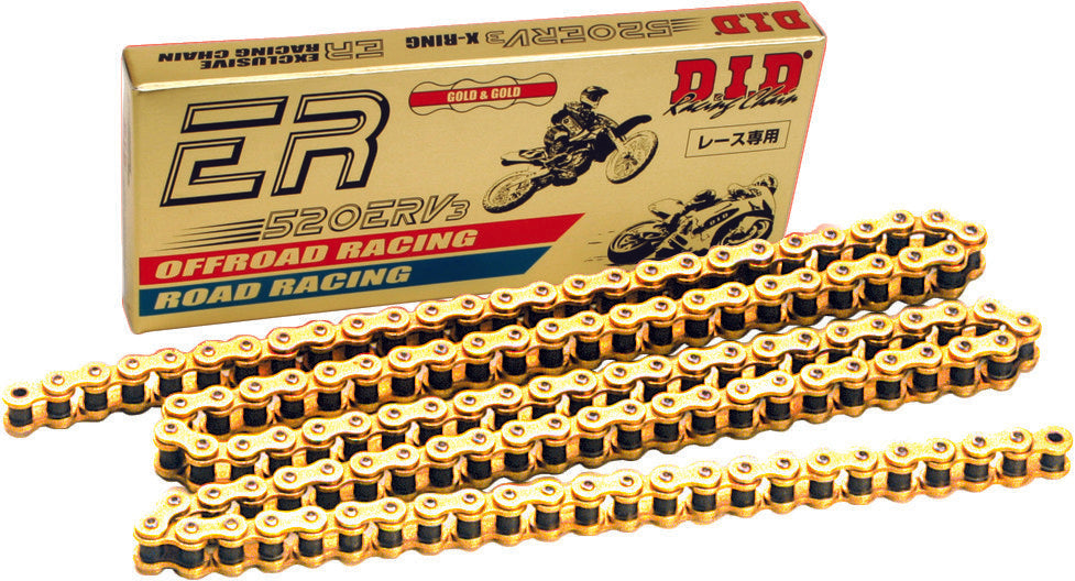 D.I.D Exclusive Racing 520erv4 25' X-Ring Chain Gold 520ERV3G-25FT