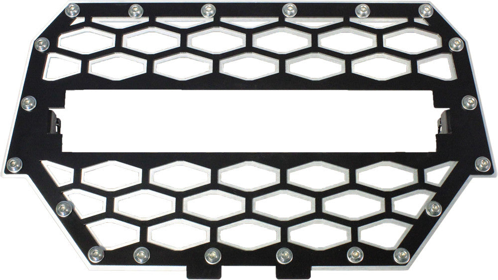 MODQUAD2-Panel Front Grill Black/Silver W/10" Light BarRZR-FGLS-1K-BLK