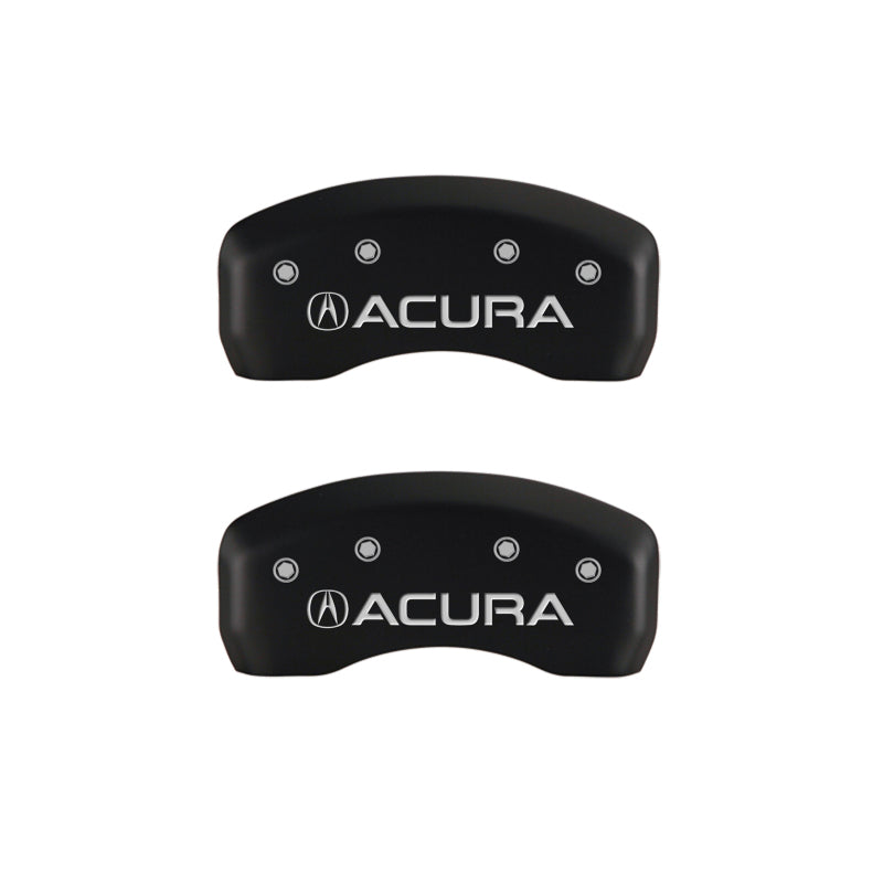 MGP 4 Caliper Covers Engraved Front & Rear Acura Red finish silver ch 39001SACURD