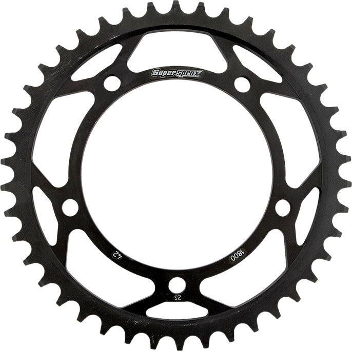 SUPERSPROX Rear Sprocket Steel 42t-530 Blk Suz RFE-1800-42-BLK