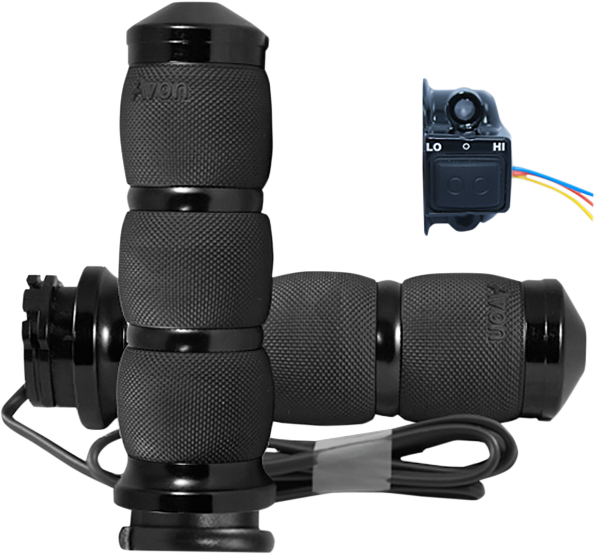 AVON GRIPS Grips - Heated - Air Cushion - Cable - Black AIR-90-ANO-HT