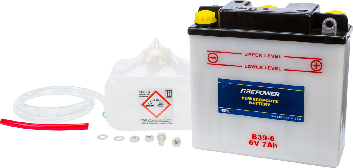 FIRE POWER Battery W/Acid B39-6 6v B39-6