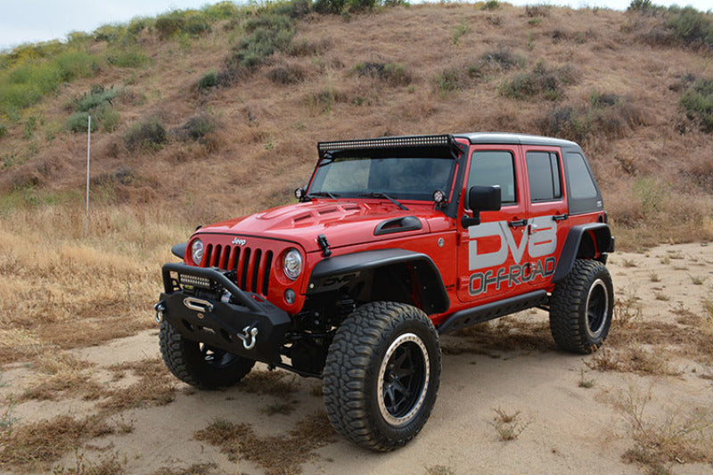 DV8 Offroad 07-18 Jeep Wrangler JK Metal Heat Dispersion Hood - Primer Black HDMB07-02