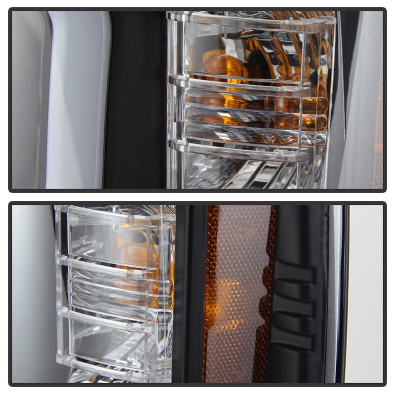 Spyder Chevy Silverado 1500 14-16 Projector Headlights Light Bar DRL Blk PRO-YD-CS14-LBDRL-BK 5079473