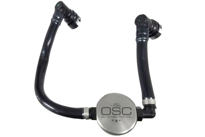 J&L 2018-2023 Ford Mustang GT Passenger Side Oil Separator 3.0 - Clear Anodized 3024P-C