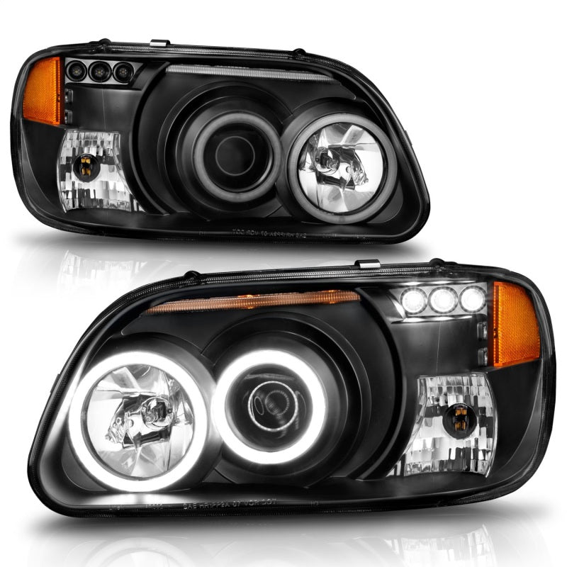 ANZO 1995-2001 Ford Explorer Projector Headlights w/ Halo Black 1 pc 111132