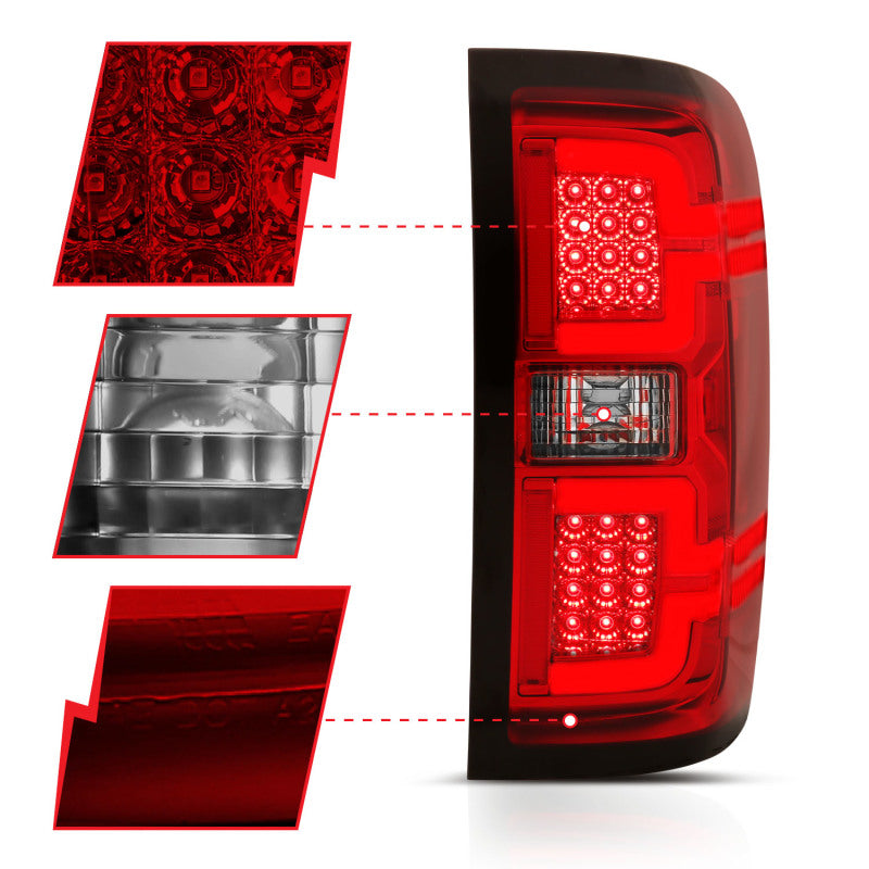 ANZO 2014-2018 Chevy Silverado 1500 LED Taillights Red/Clear 311292
