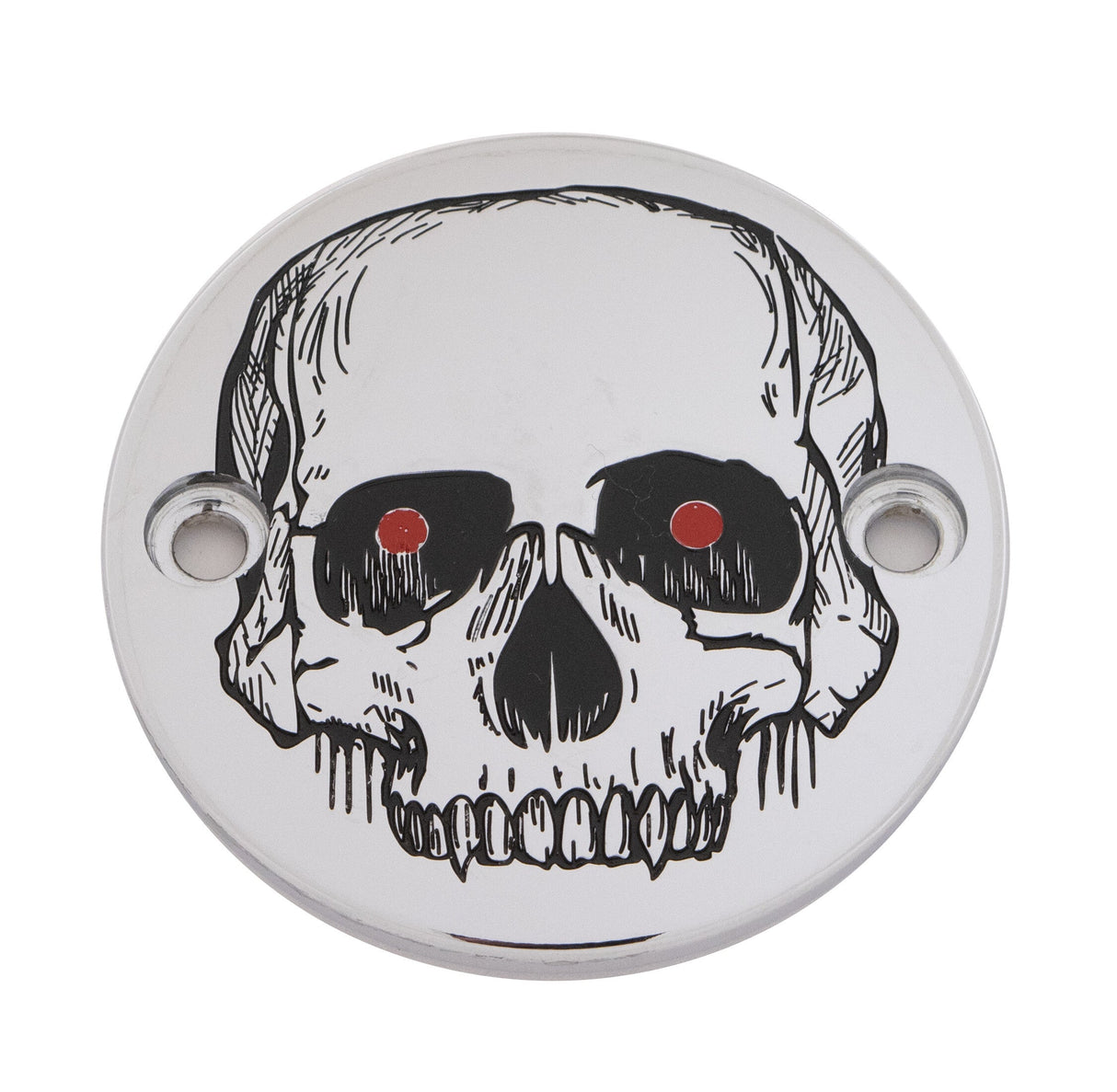 CUSTOM ENGRAVING M8 Timer Cover Skull Chrome SKUL33-63