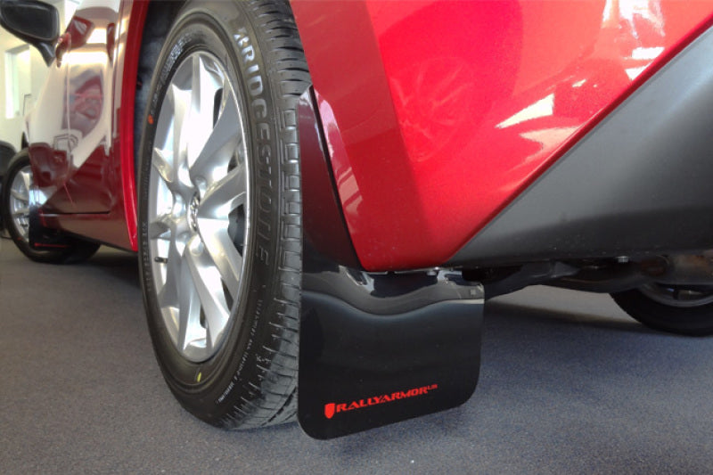 Rally Armor 2014+ Mazda3/Mazdaspeed3 UR Black Mud Flap w/ Red Logo MF31-UR-BLK/RD