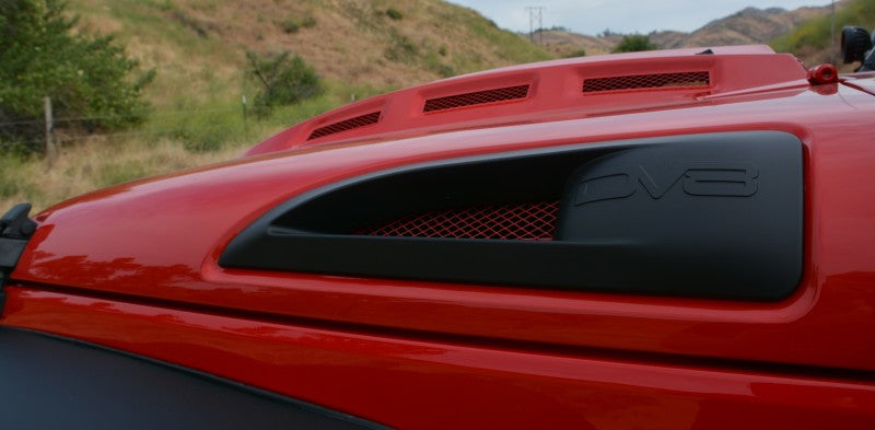 DV8 Offroad 07-18 Jeep Wrangler JK Metal Heat Dispersion Hood - Primer Black HDMB07-02