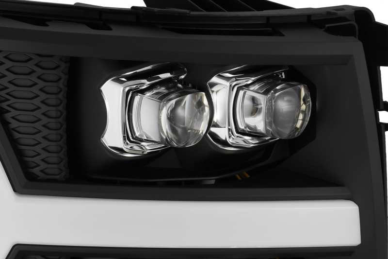 AlphaRex 07-13 Chevy 1500HD(NewBody) NOVA LED Proj Headlight Plank Sty Glos Blk w/Activ Lite/Seq Sig 880208