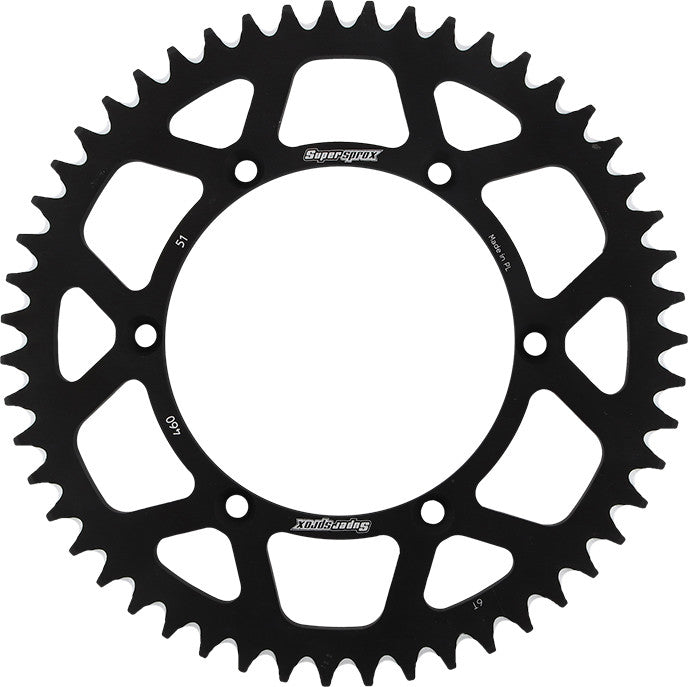 SUPERSPROX Rear Sprocket Aluminum 51t-520 Blk Kaw RAL-460-51-BLK