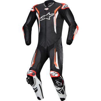 ALPINESTARS GP Tech v5 1-Piece Leather Suit - Black/White/Red Fluo - US 40 / EU 50 3150226-1231-50
