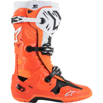 ALPINESTARS Tech 10 Enduro Boots - Fluorescent Orange/Black/White - US 8 2010025-4512-8