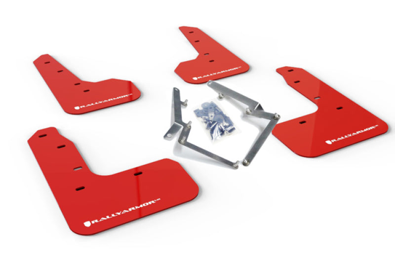 Rally Armor 17-19 Honda Civic Sport Touring Red UR Mud Flap w/ White Logo MF51-UR-RD/WH