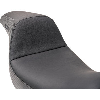 SLYFOX Slyfox Seat - Black Logo - Black Vinyl w/ Slipstop - Carbon Fiber - Dyna 4683A-slyfox