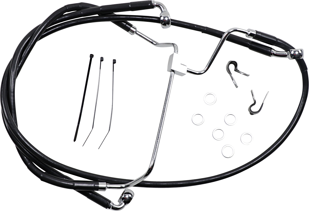 DRAG SPECIALTIES Línea de freno - Delantero - Negro - +10" 614085-10BLK