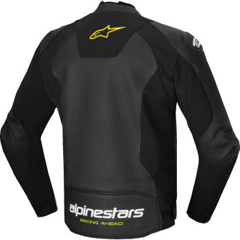 ALPINESTARS Faster v3 Airflow Leather Jacket - Black/White/Yellow Fluo - US 50 / EU 60 3103625-125-60