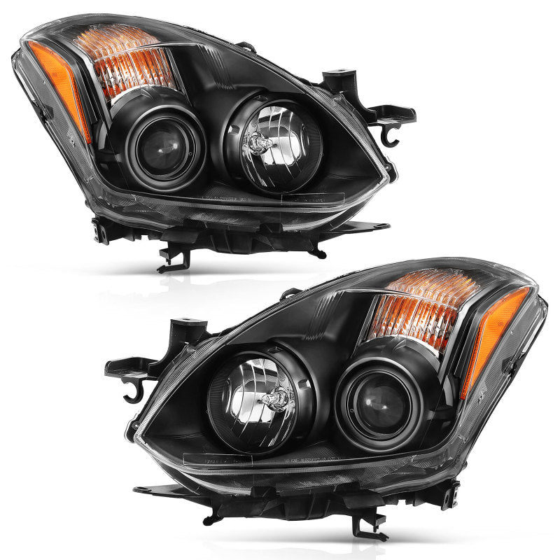 ANZO 2010-2013 Nissan Altima Projector Headlight Black (Halogen Type) 121548
