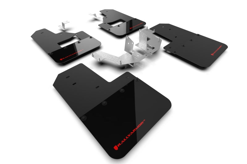 Rally Armor 21-22 Ford Bronco (Plstc Bmpr + RB - NO Rptr/Sprt) Blk Mud Flap w/Red Logo MF85-RB-PL-RD